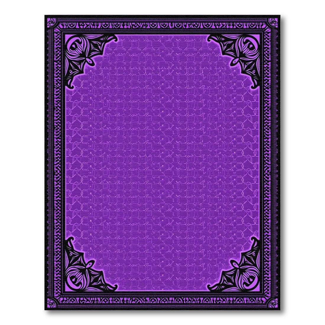 Bold Royal Purple Ornate Border Rug