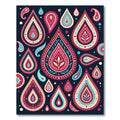 Vibrant Magenta Paisley Teardrop Arrangement Rug