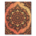 Sunset Orange Floral Lotus Mandala Rug
