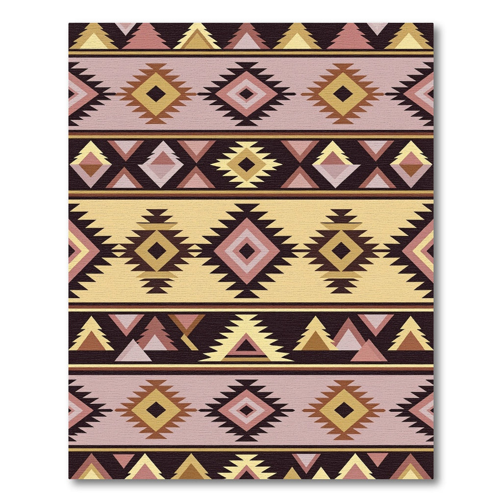 Earthy Geometric Diamond Tribal Stripe Rug