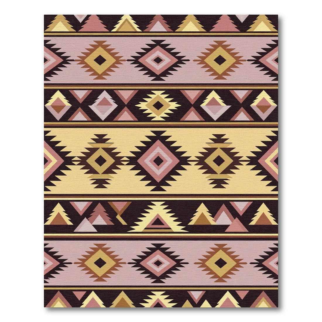 Earthy Geometric Diamond Tribal Stripe Rug