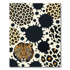 Black Ink Splash Leopard Animal Spot Rug