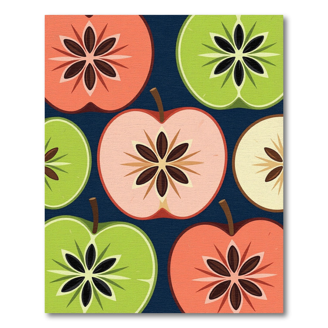 Vibrant Sliced Apple Fruit Composition Rug