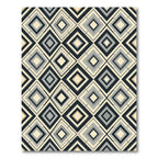 Sophisticated Monochrome Geometric Diamond Rug