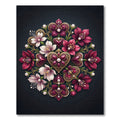Rich Crimson Pearl Floral Medallion Rug