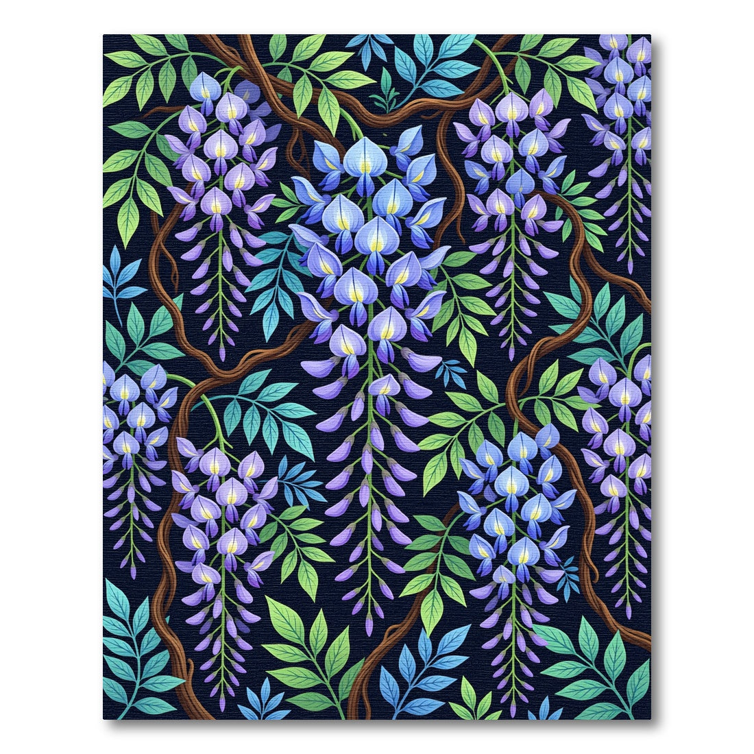 Ethereal Violet Wisteria Floral Trellis Rug
