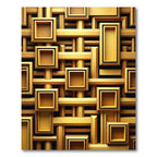 Modern Geometric Golden Interwoven Grid Rug