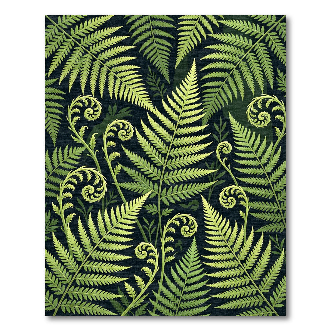 Lush Emerald Tropical Fern Leaf Rug