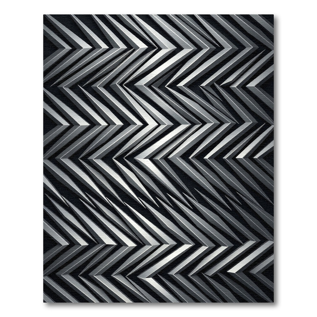 Modern Silver Chevron Jagged Lines Rug