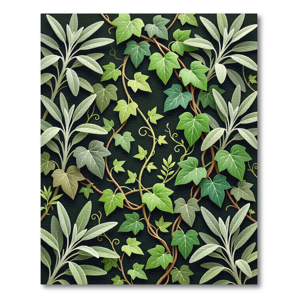 Sage Green Ivy Vine Medley Rug