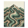 Earthy Green Wavy Mountain Landscape Rug