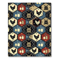 Rustic Farmhouse Hexagon Rooster Milk Jug Rug