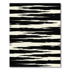Sharp Black White Jagged Stripes Rug