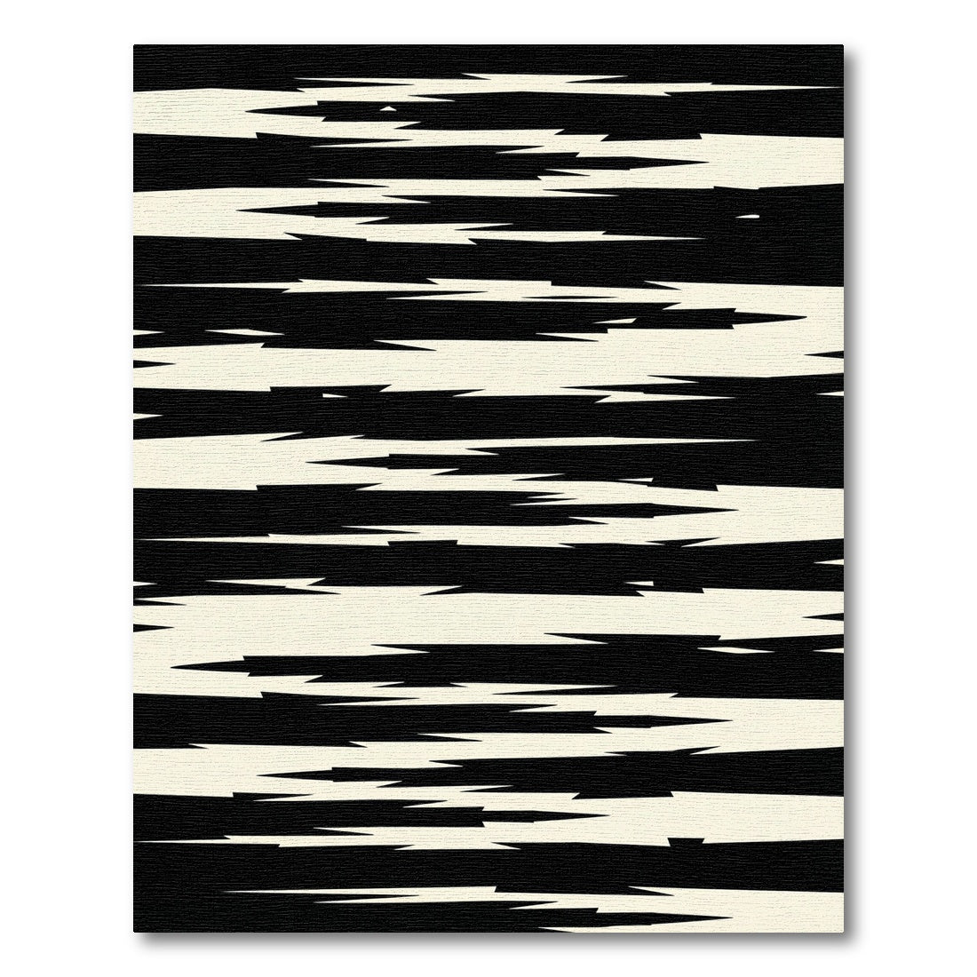 Sharp Black White Jagged Stripes Rug
