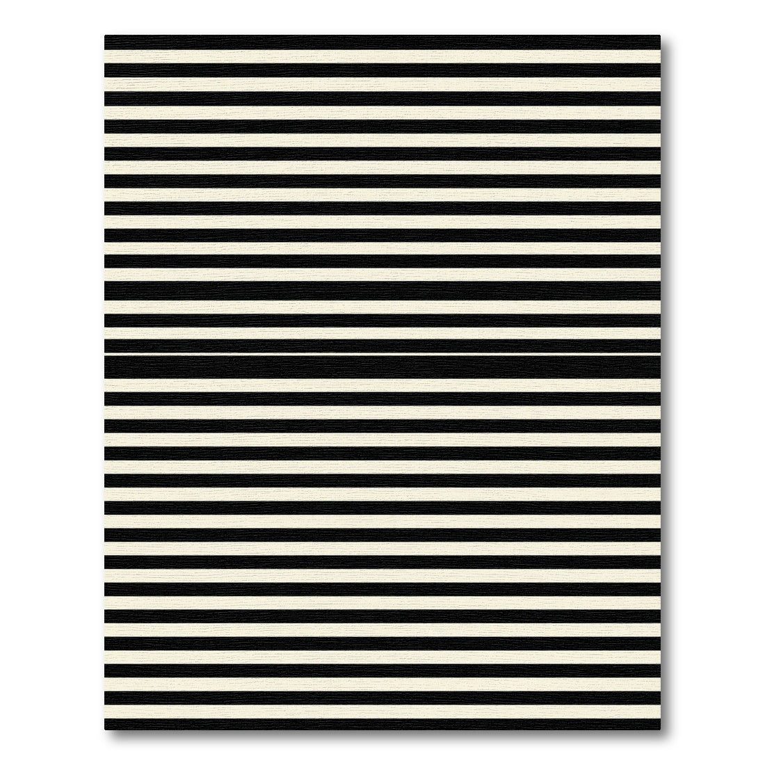 Minimalist Black and Cream Horizontal Striped Rug