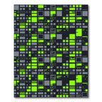 Neon Cyberpunk Grid Matrix Art Rug