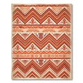 Earthy Terracotta Geometric Tribal Chevron Rug