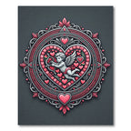Valentine Cupid Heart Mandala Rug