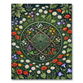Enchanted Forest Meadow Floral Mandala Rug