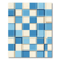 Blue Beige Overlapping Squares Rug