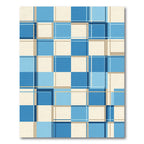 Blue Beige Overlapping Squares Rug