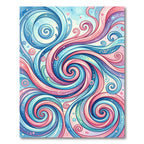 Pastel Swirl Abstract Blue Pink Flow Rug