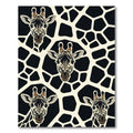Abstract Black and Cream Giraffe Face Rug