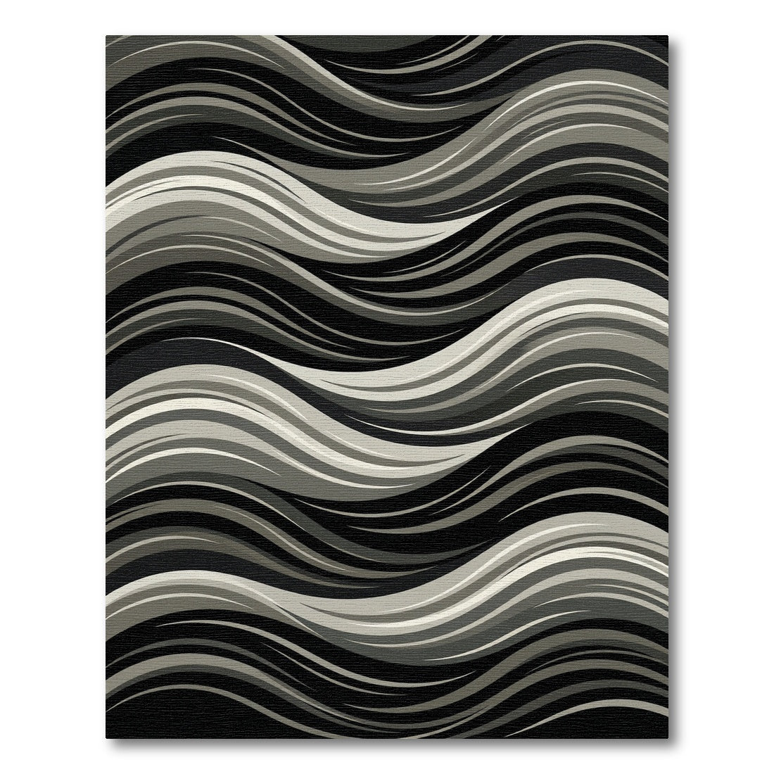 Monochromatic Wavy Stream Abstract Rug