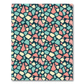 Mid-Century Teal Pink Cream Mosaic Terrazzo Rug