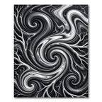Monochromatic Swirling Smoke Branches Rug