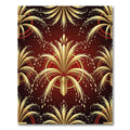 Art Deco Gold Fireworks Crimson Rug