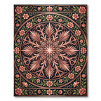 Elegant Peach Floral Mandala Medallion Rug