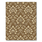Brown Gold Floral Damask Scroll Rug