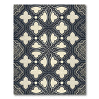 Intricate Gray Cream Geometric Quatrefoil Rug