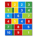Vibrant Grid Art Number Square Rug