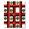 Red Apple Orchard Grid Cover Rug