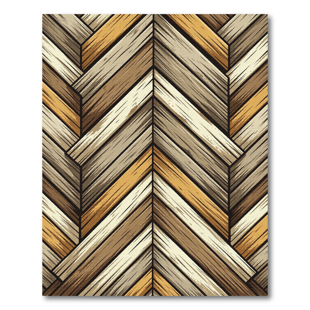 Earthy Toned Wood Grain Herringbone Rug