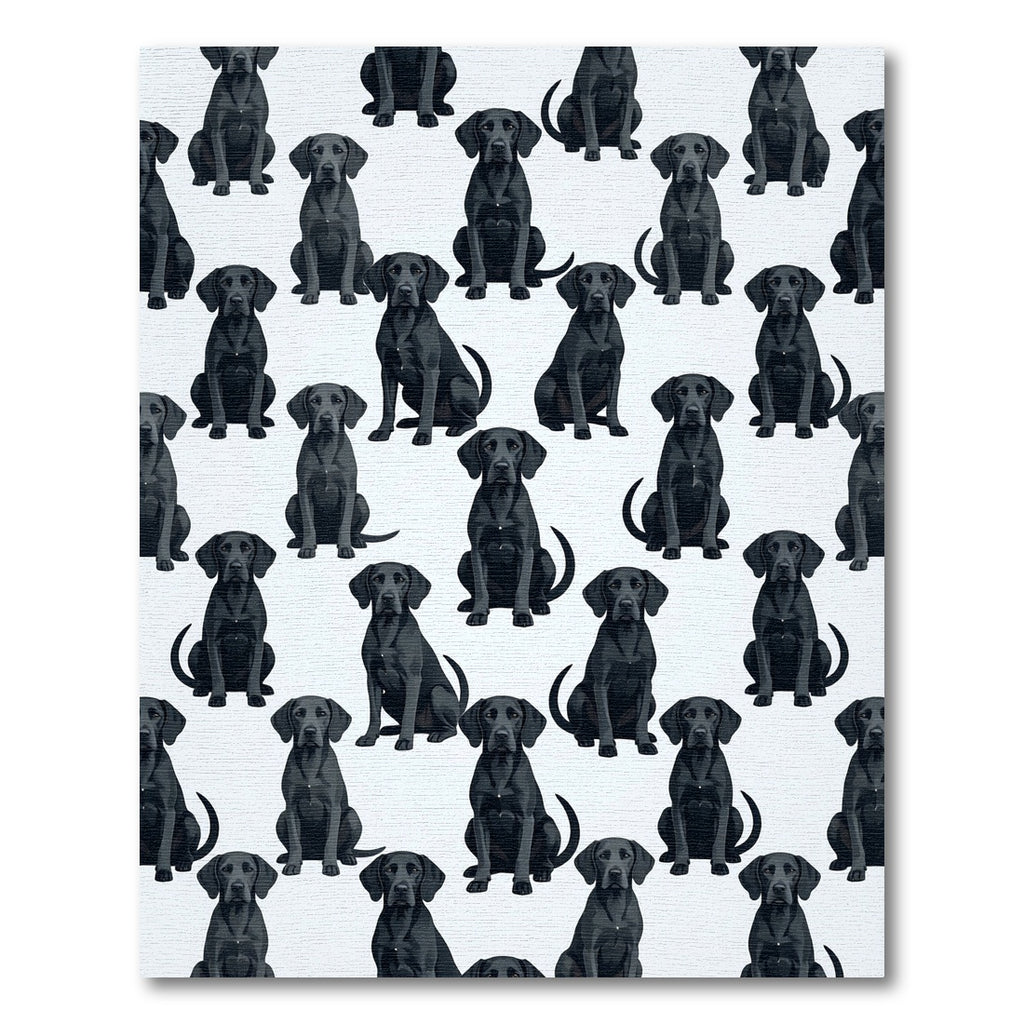 Black Labrador Dog Repeating Portrait Rug