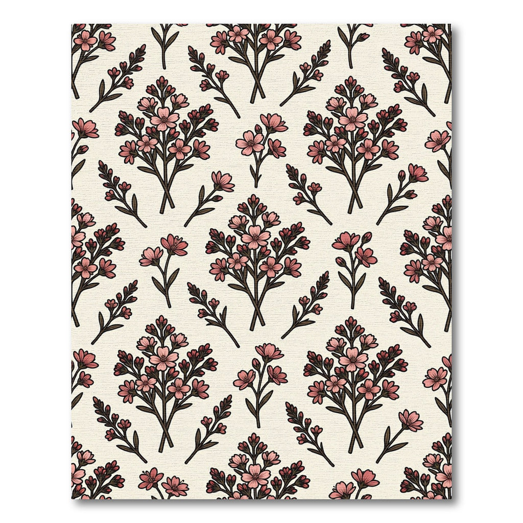 Delicate Pink Floral Botanical Meadow Rug