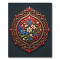 Elegant Crimson Floral Medallion Medley Rug
