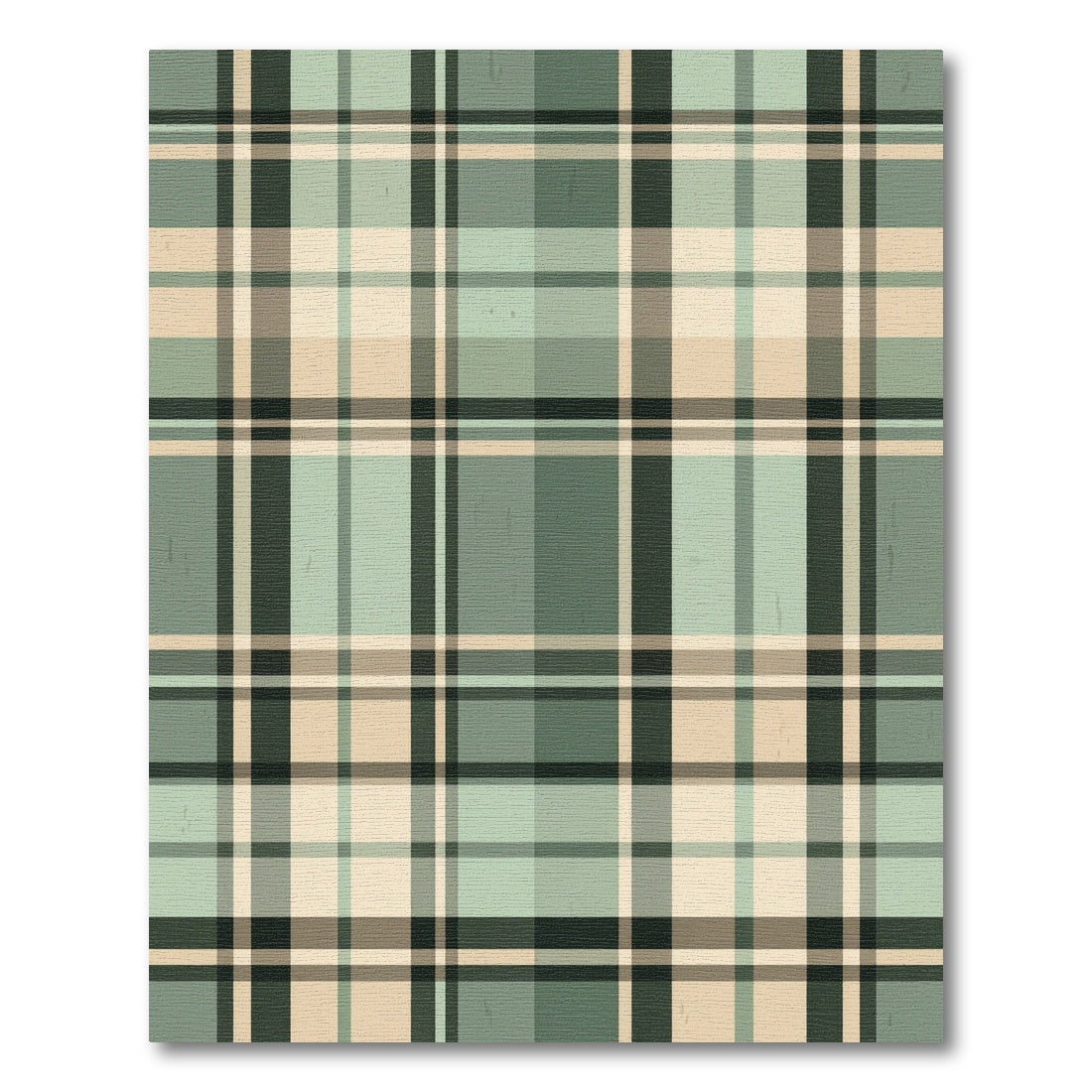 Vintage Sage Plaid Checked Grid Rug