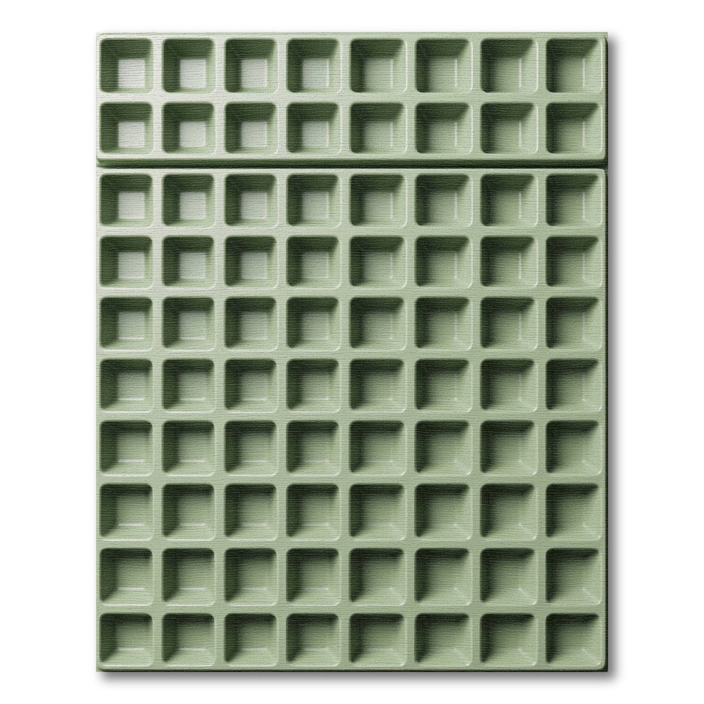 Sage Grid Geometric Square Block Rug