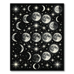 Celestial Moon Phase Starry Night Rug