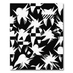 Graphic Black and White Tooth Mosaic Rug