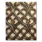 Sophisticated Gold Ornate Damask Scroll Rug