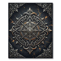 Ornate Metallic Silver Celestial Compass Rug