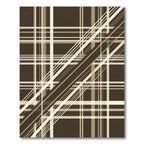 Brown Beige Intersecting Stripe Rug