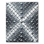 Industrial Silver Metallic Diamond Plate Rug