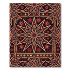 Deep Crimson Geometric Star Medallion Rug