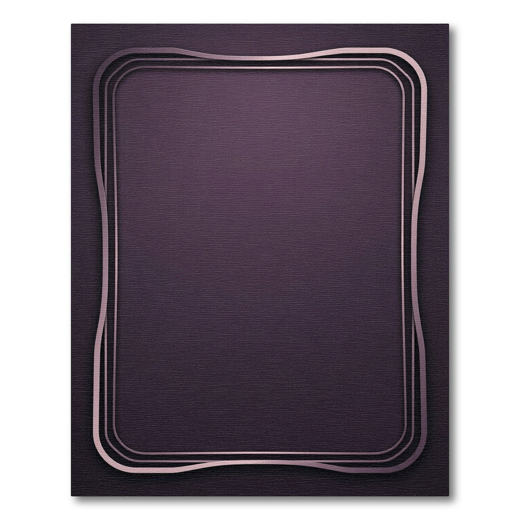 Deep Plum Curving Outline Border Rug